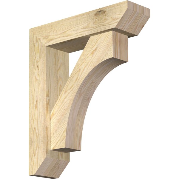 Ekena Millwork Westlake Slat Rough Sawn Bracket w/ Offset Brace, Douglas Fir, 6"W x 22"D x 26"H BKT0604X22X26WTL06RDF - main